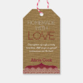 Label voor Burlap- en Lace Homemade Gift Cadeaulabel (Voorkant)
