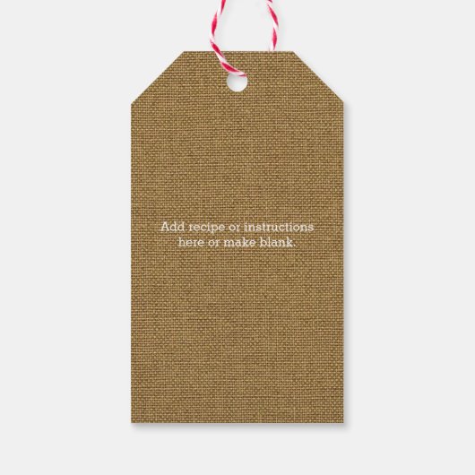 Label voor Burlap- en Lace Homemade Gift Cadeaulabel (Achterkant)