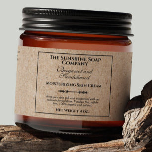 Label voor cosmetica pot in vintage kraftpapier st waterfles etiket