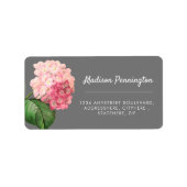  label voor de ventilatorterugzendadres Hydrangea (Voorkant)