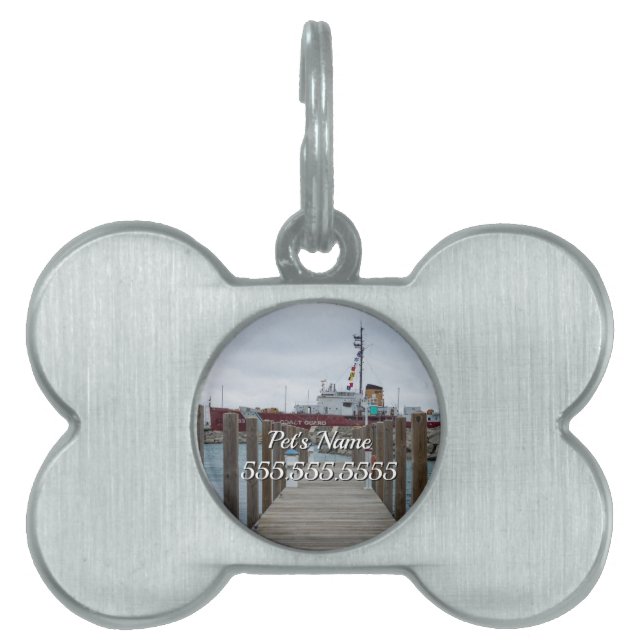 Label voor dock- en ijsbrekermuseum huisdieren naamplaatje (voorkant)