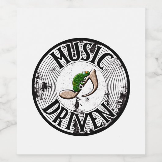 Label voor door muziek aangedreven wijn wijn etiket (Enkel label)