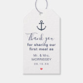 Label voor eerste maaltijdhuwelijk cadeaulabel (Voorkant)