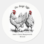Label voor eierdoos van boerenmarkt vrije uitloop (Voorkant)