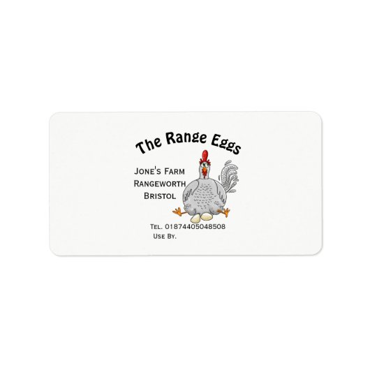 Label voor eierdoos van vrije-uitloop kippen van b (Voorkant)