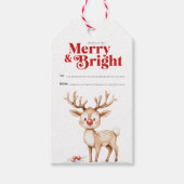 Label voor fijne kerst en heldere kerstcadeaus cadeaulabel (Voorkant)