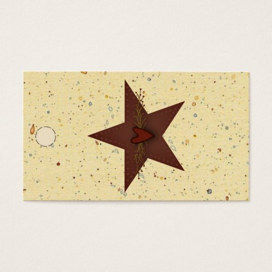 Label voor gebarsten Tin Star Hang Visitekaartjes (Voorkant)