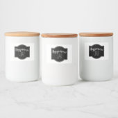 Label voor Geluk gelukkige dankbaarheid jar Voedselcontainer Etiket (Flessen)