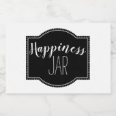 Label voor Geluk gelukkige dankbaarheid jar Voedselcontainer Etiket (Enkel label)