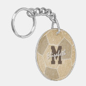 label voor gouden monogrammen sportmeisjes sleutelhanger (Voorkant Links)