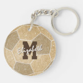 label voor gouden monogrammen sportmeisjes sleutelhanger (Achterkant)