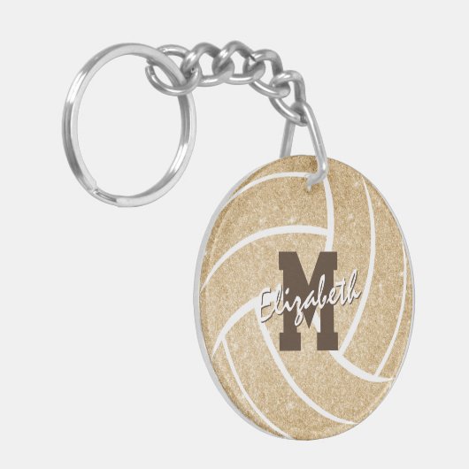 label voor gouden monogrammen volleybaltas voor sp sleutelhanger (Voorkant Links)