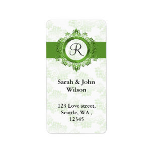label voor groen monogram retouradres