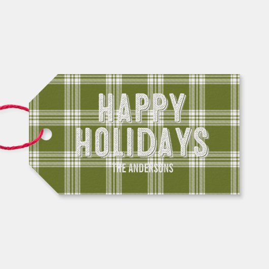 Label voor groene feestdagen Prettige feestdagen c Cadeaulabel (Achterkant Horizontaal)