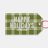 Label voor groene feestdagen Prettige feestdagen c Cadeaulabel (Voorkant (Horizontaal))