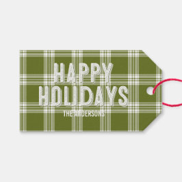 Label voor groene feestdagen Prettige feestdagen c Cadeaulabel