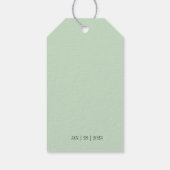 Label voor groene reuzenmonogram weddenschap cadeaulabel (Achterkant)