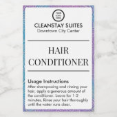 Label voor haarconditioner voor hotelgasten voedselcontainer etiket (Enkel label)