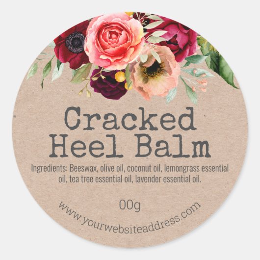  label voor handgemaakte hielbalsem (Voorkant)