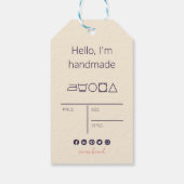 Label voor handgemaakte producten met vogeltjes cadeaulabel (Achterkant)