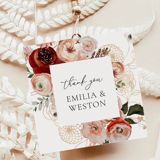 Label voor herfst Bohemian Wedding Favor