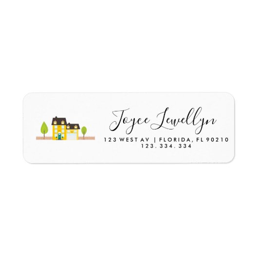 label voor het gele huisadres (Voorkant)