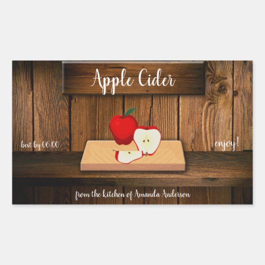 Label voor het inmaken van appelcider (Voorkant)