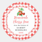 Label voor het inmaken van kersenjam (Voorkant)