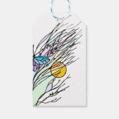 Label voor het ontwerpen van vlindervelden cadeaulabel (Achterkant)