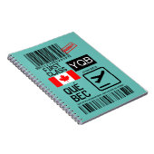 Label voor het reizen naar de luchthaven van Quebe Notitieboek (Rechterzijde)