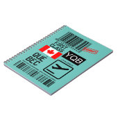 Label voor het reizen naar de luchthaven van Quebe Notitieboek (Linkerzijde)