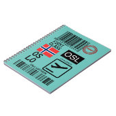 Label voor het reizen van de luchthaven Oslo Notitieboek (Linkerzijde)