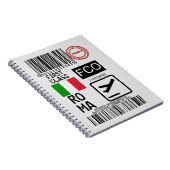 Label voor het reizen van Roma-luchthavens Notitieboek (Rechterzijde)