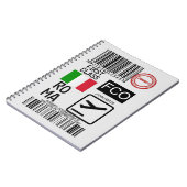 Label voor het reizen van Roma-luchthavens Notitieboek (Linkerzijde)