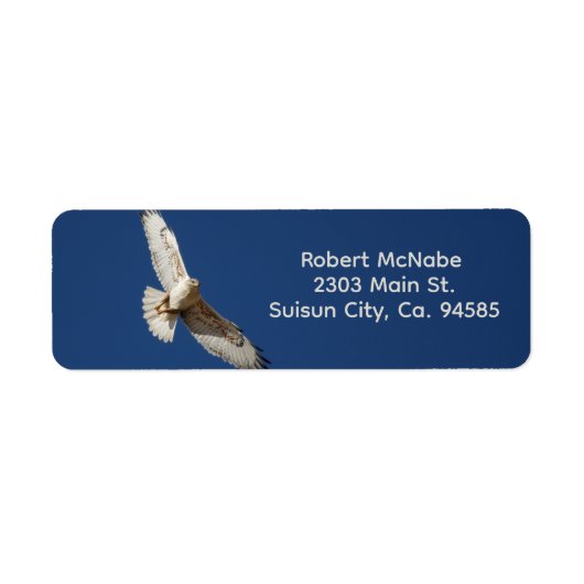 label voor het retouradres van de Ferruginous Hawk (Voorkant)