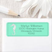 label voor het retouradres van tropische zeepaardj (Insitu)