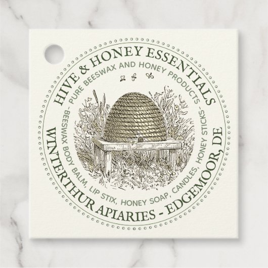 Label voor Honey Gift Manden en Canvas tassen Hive (Voorkant)