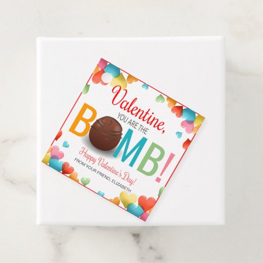 Label voor hot-cacao-bomb van valentijns (In situ)