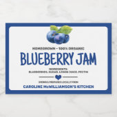 Label voor Ingeblikte Blauwe Bessen Voedselcontainer Etiket (Enkel label)