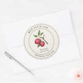 Label voor inmaakpot met vintage rode pruimenjam (Envelop)