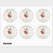 Label voor inmaakpot met vintage rode pruimenjam (Vel)