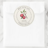 Label voor inmaakpot met vintage rode pruimenjam (Tas)
