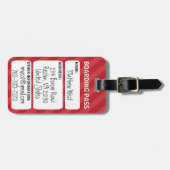 Label voor instapkaarten bagagelabel (Voorkant horizontaal)