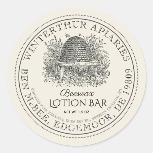 Label voor ivoorwasproduct (Vintage Bijenkorf) (Voorkant)