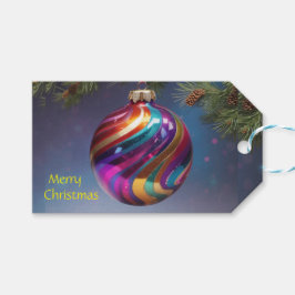 Label voor kerstboomversiering cadeaulabel