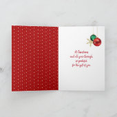 Label voor kerstcadeaus voor familie feestdagen kaart (Binnen)