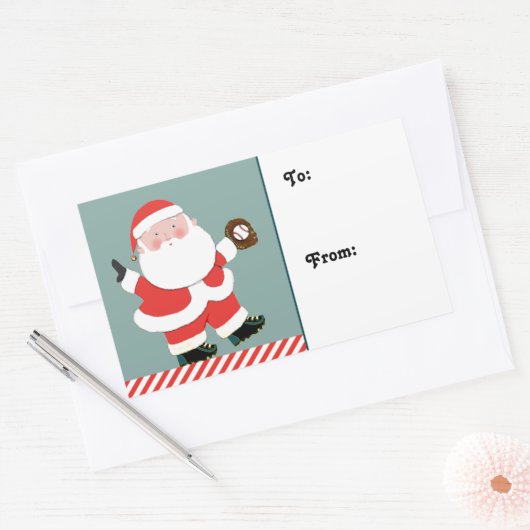 Label voor kerstcadeautjes bij honkbal (Envelop)