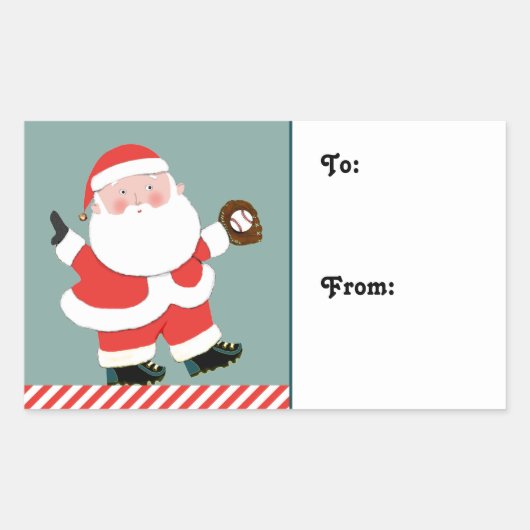 Label voor kerstcadeautjes bij honkbal (Voorkant)