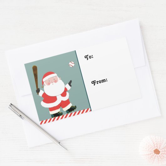 Label voor kerstcadeautjes bij honkbal (Envelop)