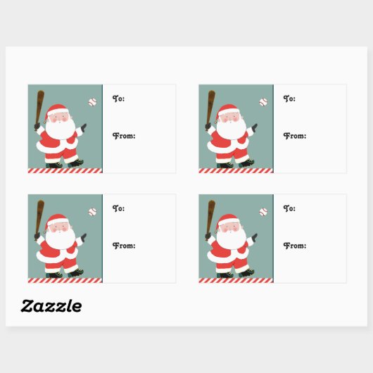 Label voor kerstcadeautjes bij honkbal (Vel)